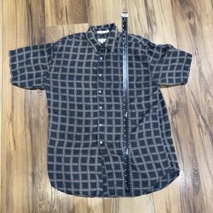 Perry Ellis Silk Men's Med Short Sleeve Button-Up Shirt, Vintage